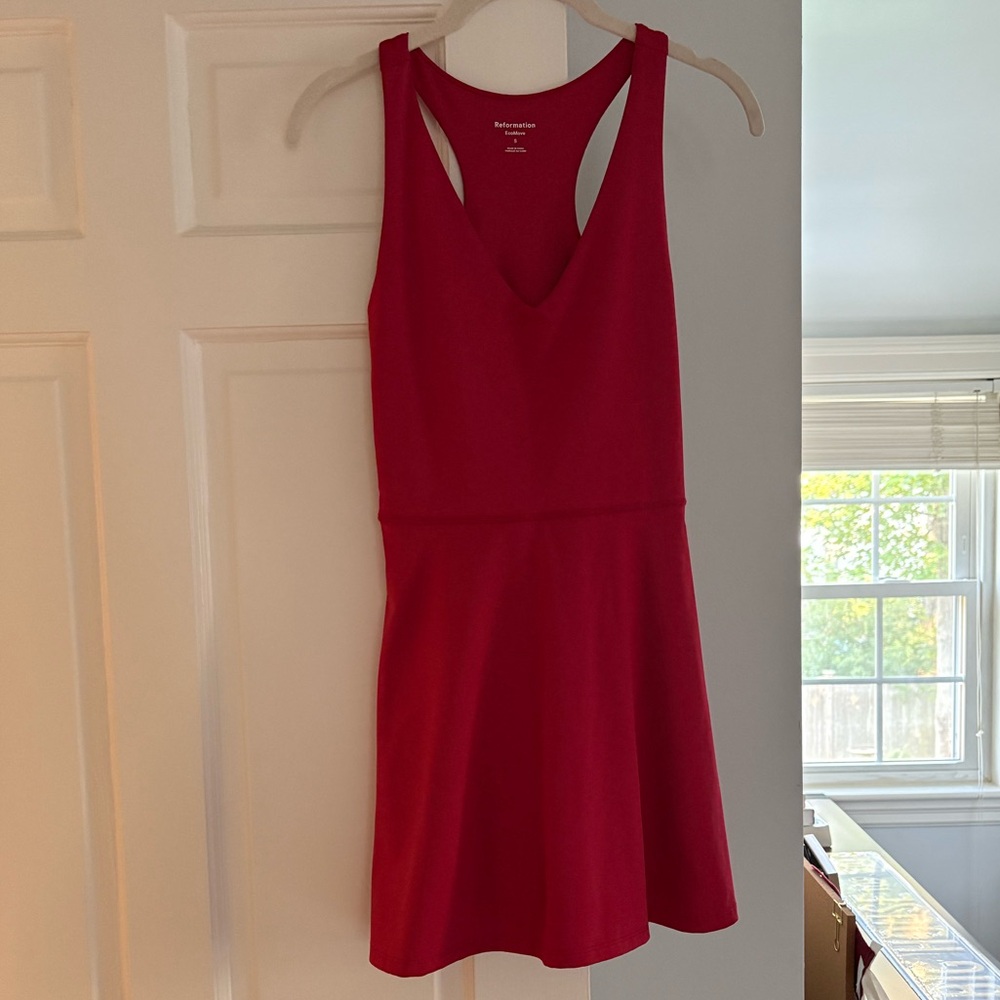 Reformation Bella Ecomove Active Dress – Size S Lipstick Red - Picture 5 of 8